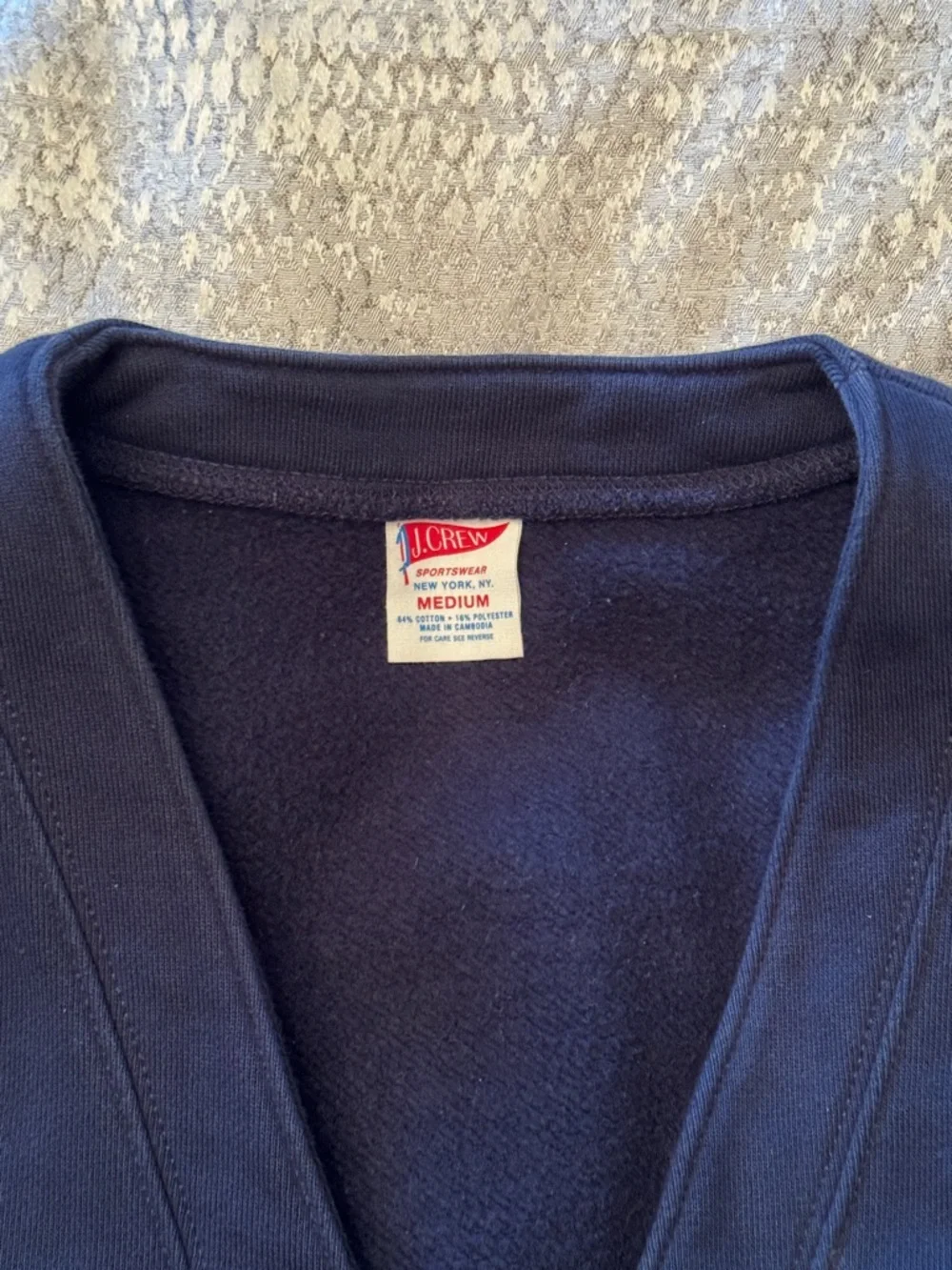 J. Crew Navy Deep V-Neck Cardigan. Medium - Picture 2 of 6